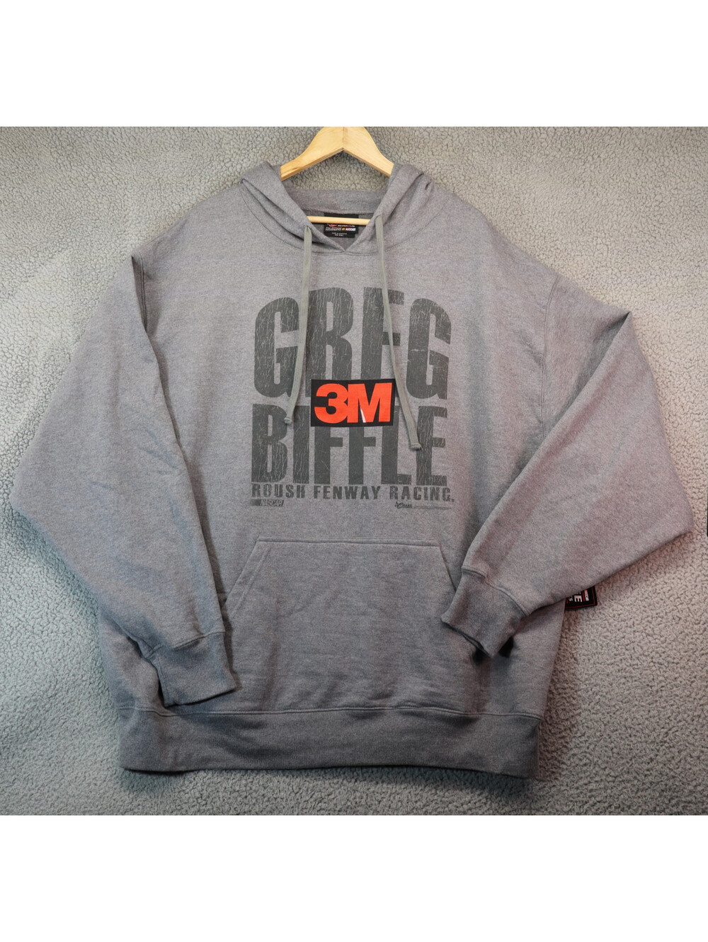 Chase NASCAR Hoodie Men 3XL Grey Biffle 3M Roush Fenway